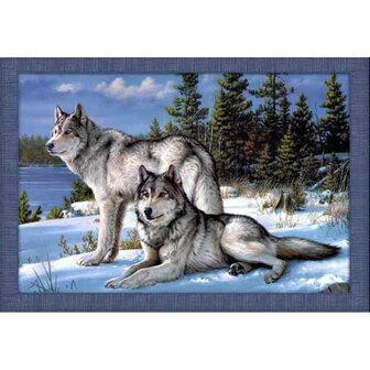 Diamond painting kit &quot;Two wolves&quot; 60x40 cm
