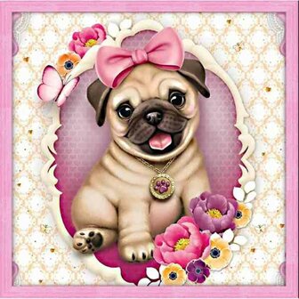 Diamond painting kit &quot;Baby pug&quot; 40x40 cm