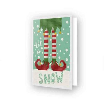 Diamond Painting DDG.021 DIAMOND DOTZ&reg; - 12.6x17.7 cm - Wenskaart LET IT SNOW