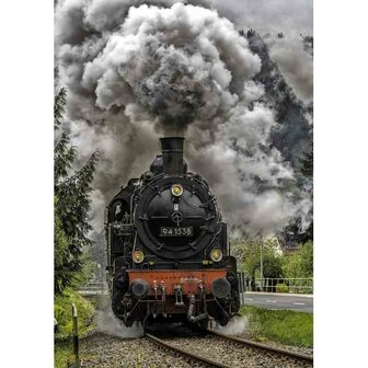 Diamond Painting ,Stoomtrein , 100 kleuren  , 70 x 50 cm , vierkante steentjes