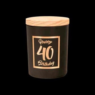 Geurkaars Goud Zwart  40 jaar