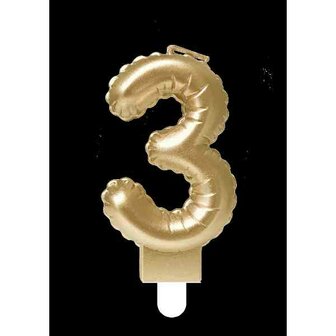 Foil balloon candle gold - 3