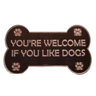 Welcome if you like dogs Troglass Mirror Rosegoud
