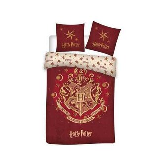 HARRY POTTER - Dekbedovertrek 140x200cm - Hogwarts RED &#039;100% Coton&#039;