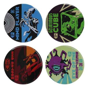 DUNGEONS &amp; DRAGONS - Set of 4 Metal Monsters Coasters