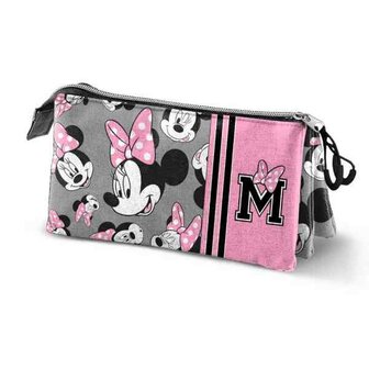 MINNIE - Pencil Case 3 comp - &#039;23x11x10&#039; - Recycled Material