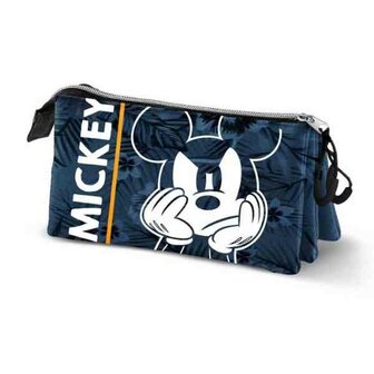 DISNEY - Mickey Blue - Triple Pencil Case &#039;23x10x5cm&#039;