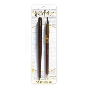 HARRY POTTER - Pen &amp; Pencil Set - Wand &amp; Broon