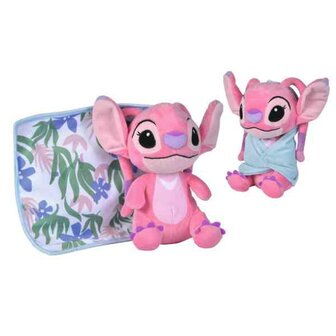 STITCH - Angel Plush + Blankee - 25 cm