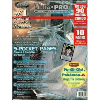 ULTRA PRO - 9-Card Pages &#039;11 Hole&#039; - Pack 10 Pages