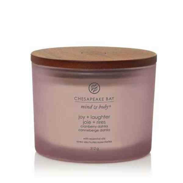 Chesapeake Bay Candle Joy &amp; Laughter &ndash; Cranberry Dahlia 3-Wick Candle