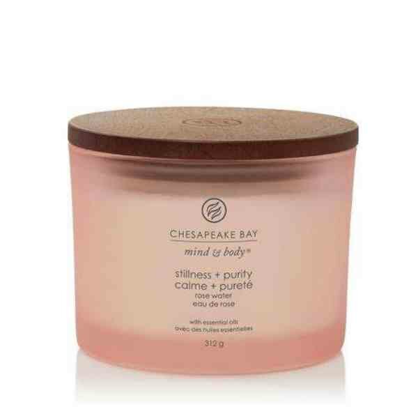 Chesapeake Bay Candle Stillness &amp; Purity &ndash; Rose Water 3-Wick Candle