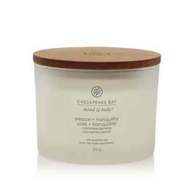 Chesapeak Bay Candle  Peace &amp; Tranquility &ndash; Cashmere Jasmine 3-Wick Candle