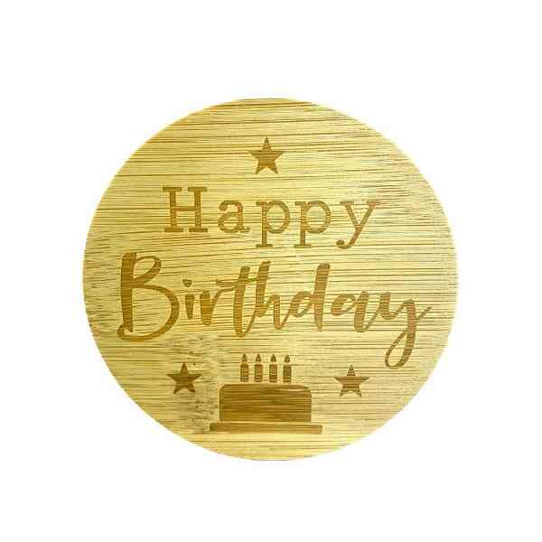 Bamboe deksel - Light Up - Happy Birthday