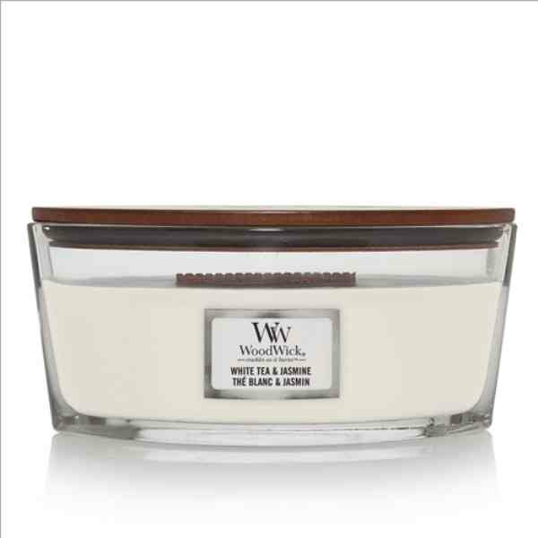 WoodWick White Tea &amp; Jasmine Ellipse Candle