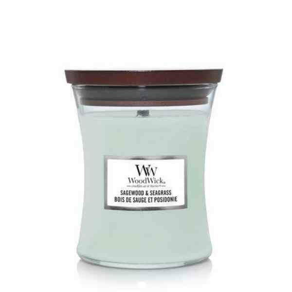 WoodWick Sagewood &amp; Seagrass Medium Candle