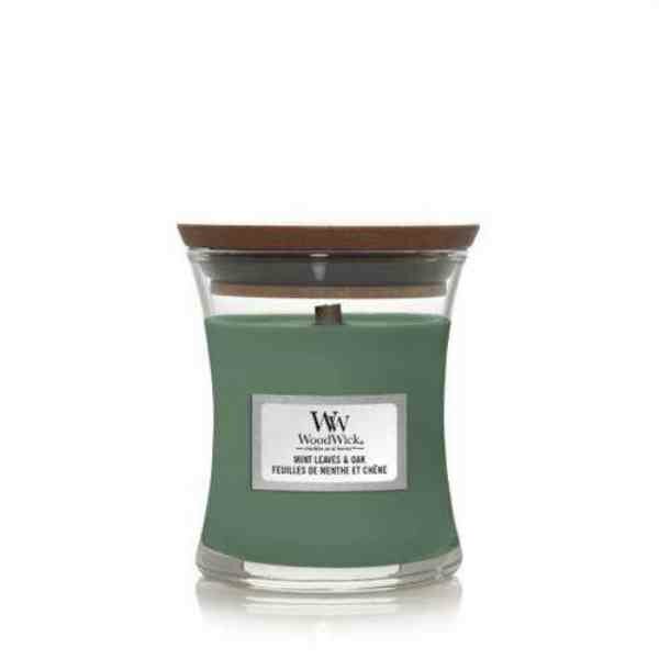 WoodWick Mint Leaves &amp; Oak Mini Candle