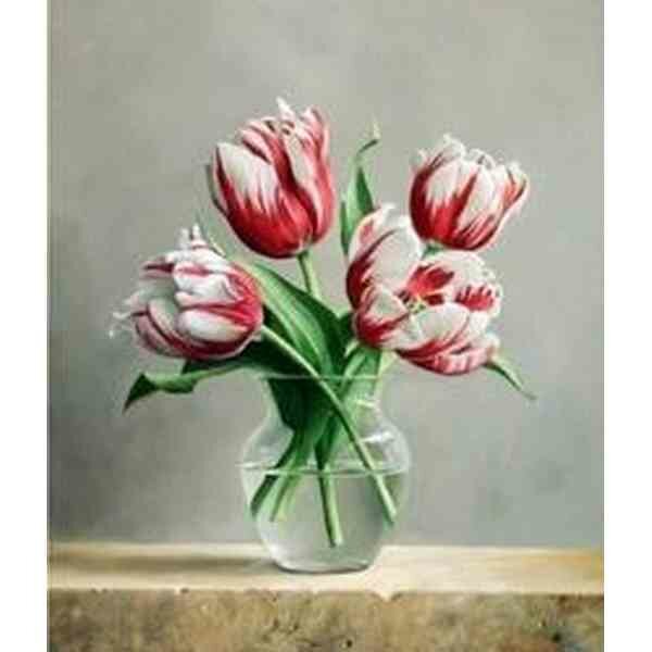 Diamond Painting Tulpen 40 x47  cm AZ-1206 vierkante steentjes