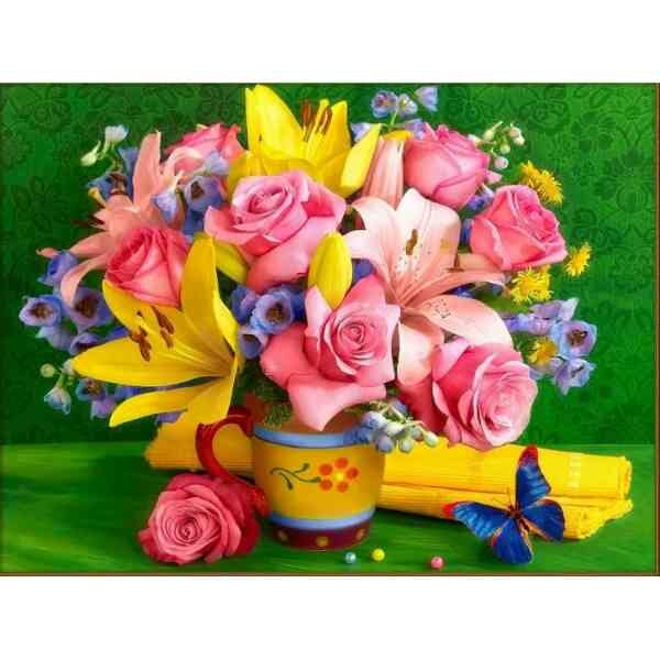Diamond Painting Splendid bouquet 30x40 cm vierkante steentjes