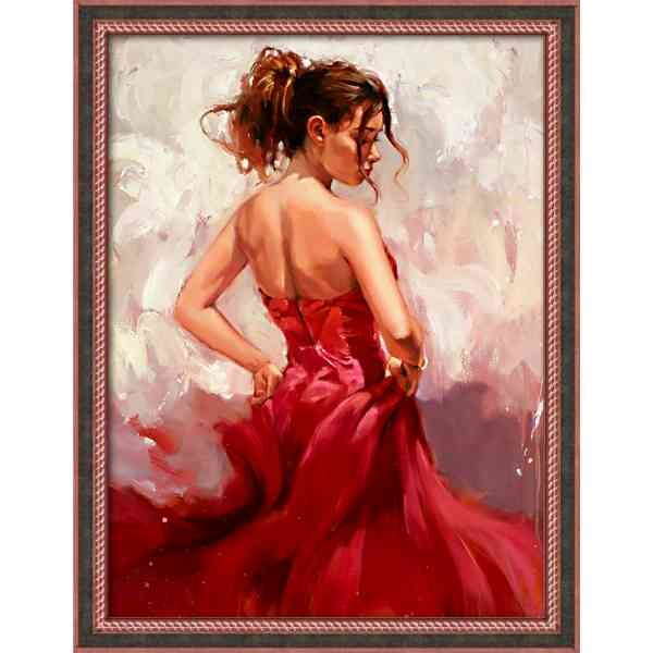 Diamond painting kit &quot;Spanish woman dancing&quot; 30 x 40 cm vierkante steentjes