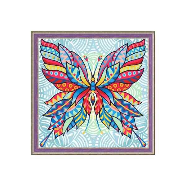 Daimond Painting kit   Butterfly 30 x 30 cm vierkante steentjes
