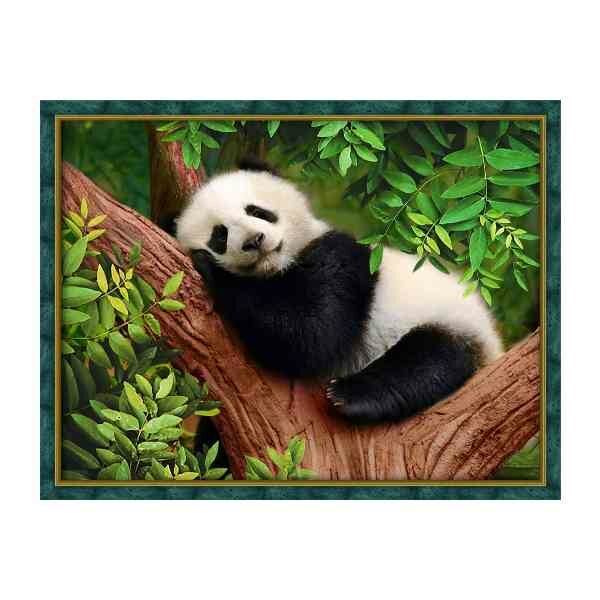 Daimond Painting kit Sleepy Panda 30 x 40 cm  vierkante steentjes