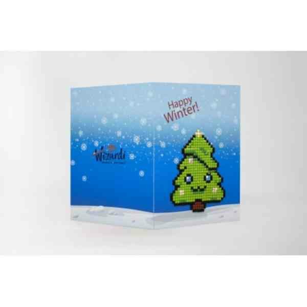 Diamond painting Wenskaart Happy Winter