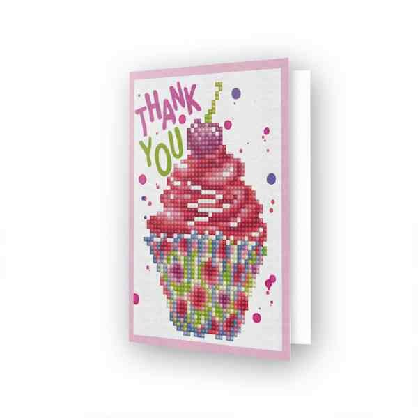 Diamond PAinting Diamond Dotz&reg; - Wenskaart  CUP CAKE THANK YOU