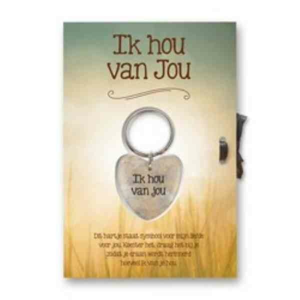 Gelukshart Sleutelhanger Giftcard Ik hou van jou