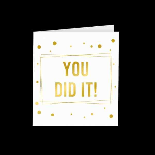 Gold White Cards You Did It