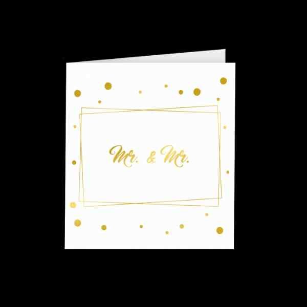 Gold White Cards Mr &amp; Mr