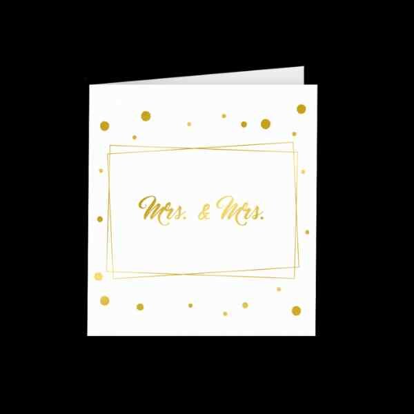 Gold White Cards Mrs &amp; Mrs