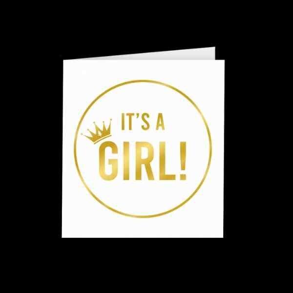 Gold White Cards It&#039;s A girl