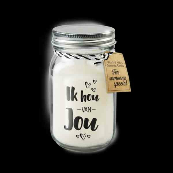 Black &amp; White Geurkaars Ik hou van jou