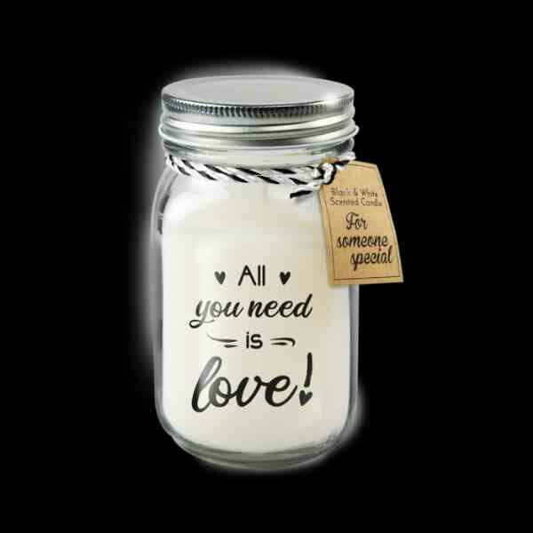 Black &amp; White Geurkaars All you need is love