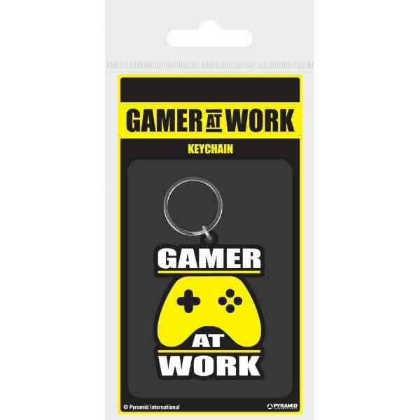 GAMER AT WORK - Rubber Keychain - Joypad - Sleutelhanger