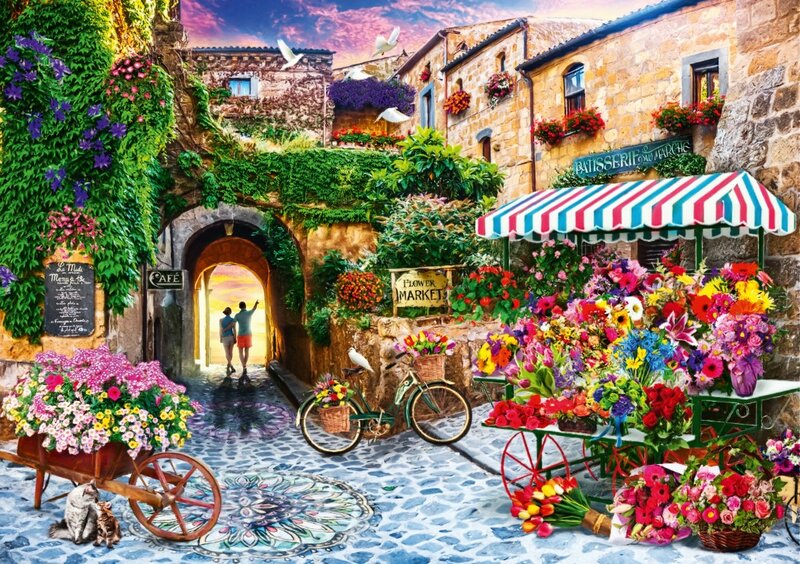 The Flower Market - puzzel 1000 Stukjes