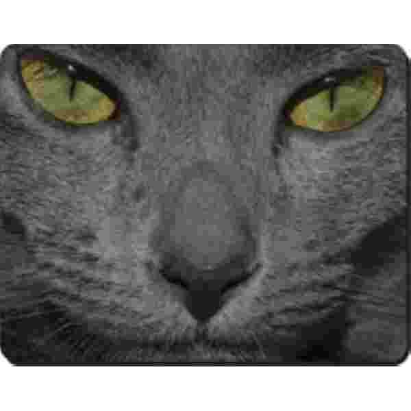 Zwarte Kat Close up Groene ogen Muismat