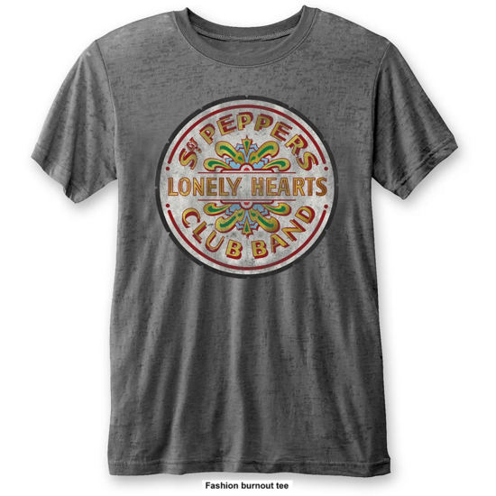 THE BEATLES - T-Shirt BurnOut Col - Sgt Pepper Drum - Men (XXL)