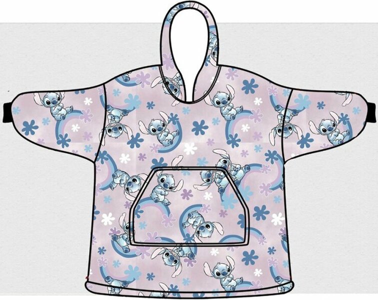 Disney Lilo &amp; Stitch Hoodie Fleece Deken, Rainbow - Volwassen - One Size
