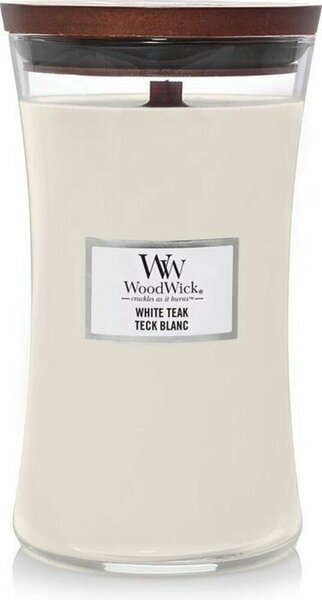 WoodWick Hourglass Large Geurkaars - White Teak