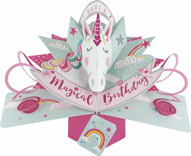 3D Pop-up wenskaart met envelop &ndash; Magical Birthday (Unicorn) pop 168