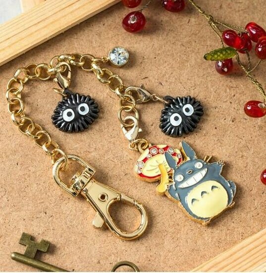 MY NEIGHBOR TOTORO - Grey Totoro &amp; mushroom - Chainette charms