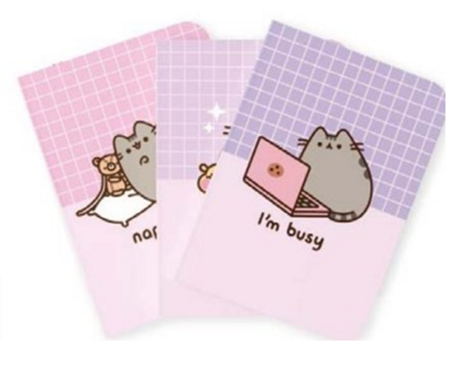 PUSHEEN - 3 Pack of Notebooks - Size A5