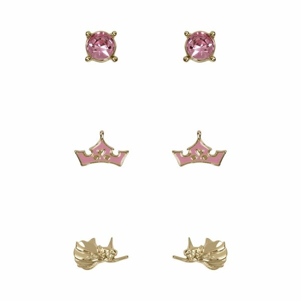 SLEEPING BEAUTY - 3 Pairs of Studs Earrings