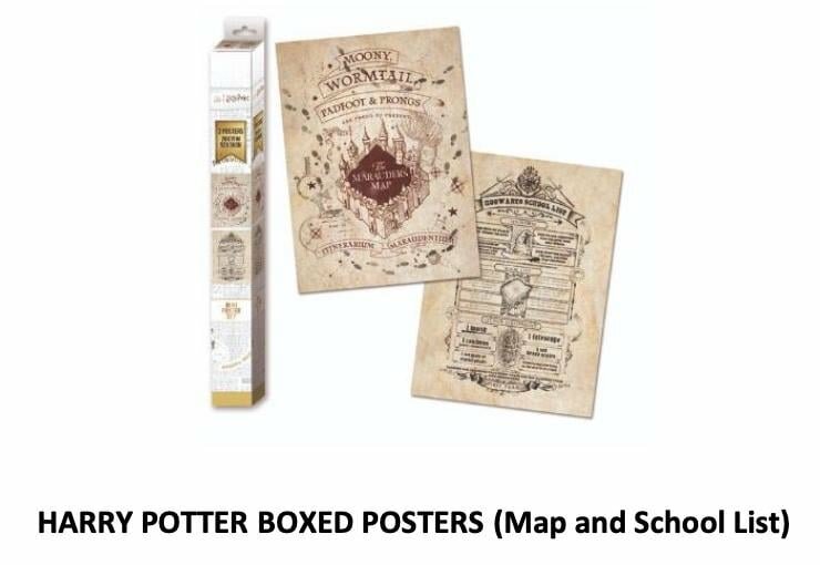 HARRY POTTER - Map &amp; School List - 2 Posters 52 x 38cm Set