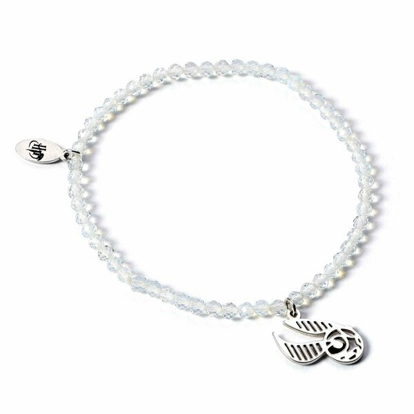 HARRY POTTER - Golden Snitch - Sterling Silver Charm &amp; Pearls Bracelet