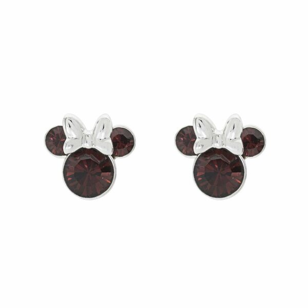 MINNIE - Pair of Stud Birthstone Earrings in Plated Brass - January
