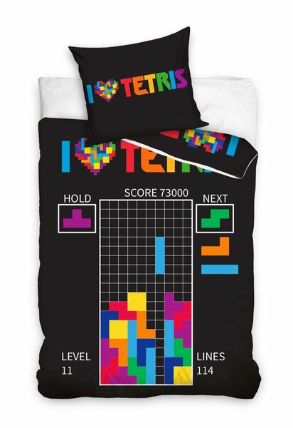 TETRIS - Duvet Cover 140x200cm + Cushion 60x70cm - &#039;100% Coton&#039;