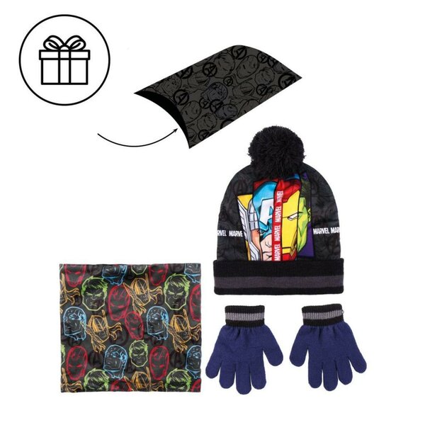 AVENGERS  - Set Pompon Beanie + Handschoenen + Neck - 3Stk Kids